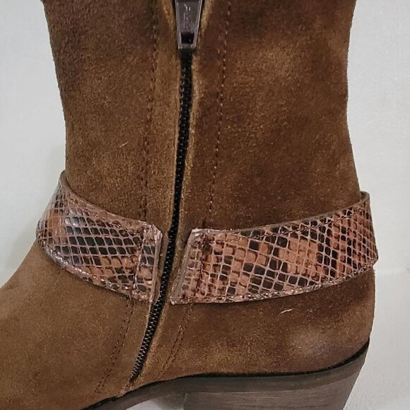 ARTISAN BY ZIGI “Layza” Booties in Brown Suede Snakeskin - Picture 8 of 9